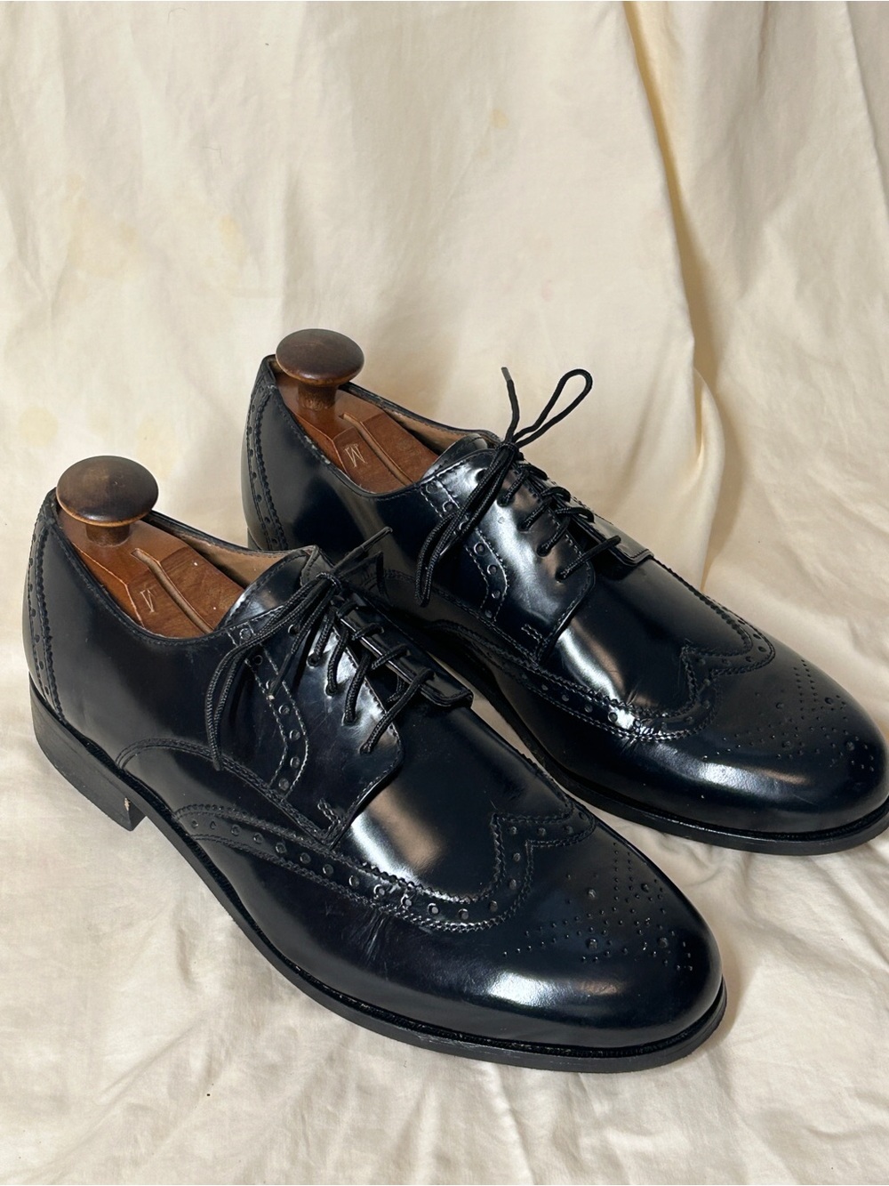 Florsheim Imperial Black Leather Wingtip Oxford  9D